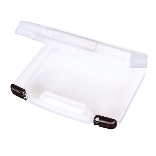 ArtBin 8014AB 14 Inch Quick View Carrying Case - 14 in. x 3.375 in. x 10.25 in., Lockable Art and Craft Supply Storage with Latches and Handles, Portable, Clear
