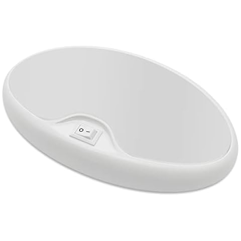 Dream lighting 12v RV Interior Light with On/Off Switch 6 inch Oval LED Ceiling Light 4.5W 3500K Soft White Lighting, Pack of 1 Cover