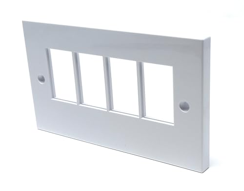Euro Module Wall Plate Faceplate Frame with Screws - Compatible with Standard Euro UK Modules (Dual Gang 4 Port) - Image 4