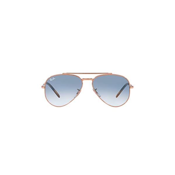 Ray-Ban RB3625 New Aviator Pilot Sunglasses, Rose Gold/Clear Gradient Blue, 58 mm