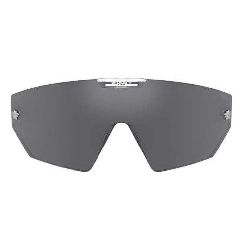 Versace VE 4461 148/6V Crystal Plastic Shield Sunglasses Grey Mirror Lens2