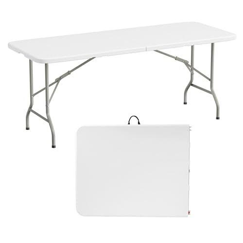 Elevon Folding Table, 6 Feet Heavy Duty Fold-in-Half Utility Table Indoor Outdoor for Camping,...