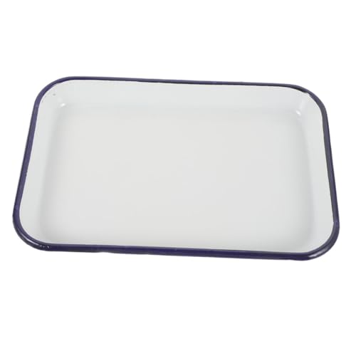 Hemobllo Bandeja Cuadrada De Esmalte Para Hornear y Servir Para Cocina Restaurante y Cafetería Bandeja Para Dulces y Empanadas