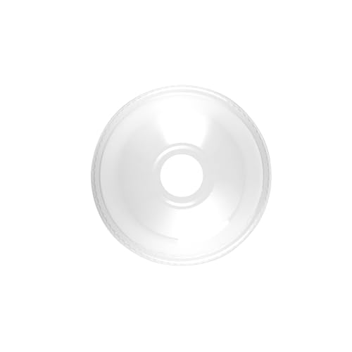 [1000 Count] HAKOWARE PET Open-Hole Dome Lids, for 12-24 oz PET Cold Cup (98mm), Crystal Clear Disposable Plastic Lids - Thumbnail 2
