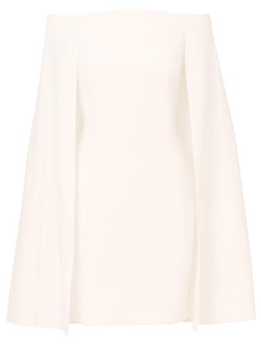Image of Adrianna Papell Stretch Crepe Side Ruched Dress with Pearl Trim Sleeves