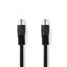Nedis Cavo Audio Din | Spina Din 5 Pin | Spina Din 5 Pin | Nichelato | 2.00 M | Rotondo | Pvc | Nero | Etichetta