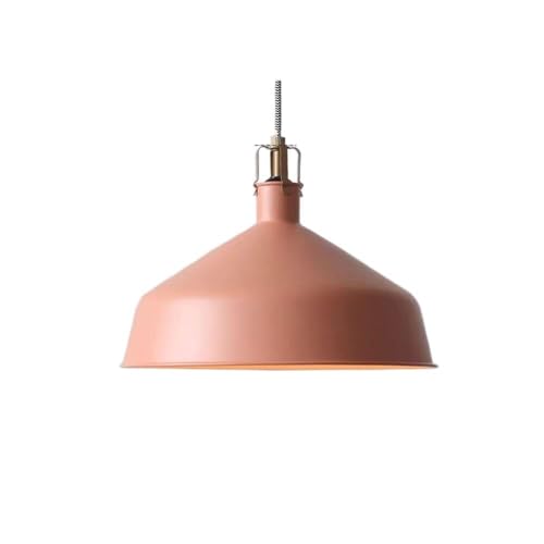 Lámpara colgante de metal rosa con altura ajustable de 8.6 pulgadas para comedor moderno