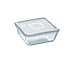 Produktbild Pyrex Mikrowellengeeignet, klassische, quadratische Glasschale mit Kunststoffdeckel, 2,0 l, Weiß, 2 Stück, transparent