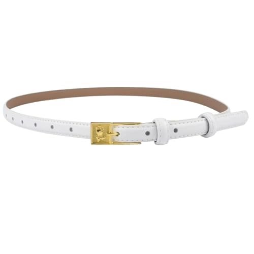 Belts for women, Waist Belt Women's Waist Belts Pure Cowhide Belts Casual Fashion Simple Dress Belt Adjustable Pin Buckle(White)