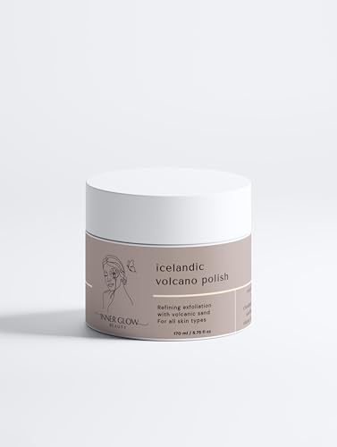 INNER GLOW BEAUTY Icelandic Volcano Polish, Mineral Exfoliator, With Volcanic Sand, Nordic Berry Detox, Non Stripping, Leaves Skin Smooth Ready, Spa Inspired Treatment, for Face and Body, 5.75 fl oz
