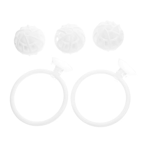 CORHAD 1 セット ベタトレーニングリング 電球ランプシェード 耐衝撃包装袋 ストレーナー ポスターチューブポスター 水槽フィルター ボトル ベタワークアウトループ ろ材ボール 白い