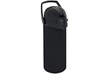 dobman exclusive household Thermo Pumpkanne 1,9L Edelstahl schwarz Kaffeekanne Thermoskanne, 13,5 x 36 cm