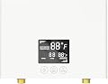 3kw Tankless Water Heater Electric with Remote, On Demand Under Sink Hot Water Heater Electric 110V with LED Display - Automatic Control System - Fault Self-Test Function