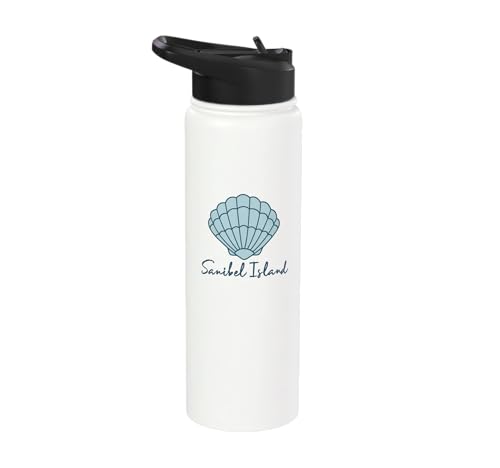 Sanibel Island Florida Seashell Beach Combing Shells Coastal Stainless Steel Insulated Water Bottle