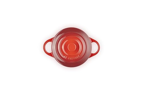 Le Creuset Set of 4 Mini Cocottes with Cookbook, Cerise (Cherry Red)