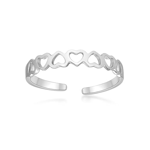 Lavari Jewelers Filigree Heart Cutout Open Band Toe Ring for