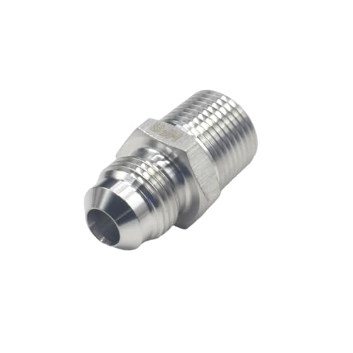 Image of HFS(R) 4PCS, 3 /8 inch NPT Male to 3 /8 inch SAE Male Flare Tubing Adapter Hose Connector Pipe Fittings 304 Stainless Steel
