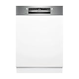 Bosch SMI4ECS28E, Serie 4, Smarter Geschirrspüler Teilintegriert 60 cm, Besteckschublade, Spülmaschine Made in Germany, besonders leise, Extra Trocknen, SpeedPerfect+, Programmassistent, Edelstahl