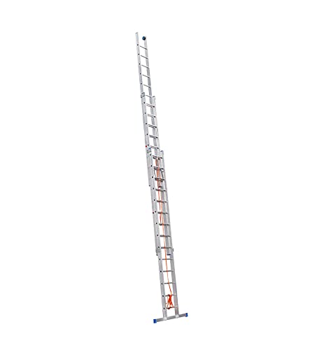 Echelle coulissante à Corde Professionnelle 3 Plans 3x14 échelons 10m en alu Hailo Trio