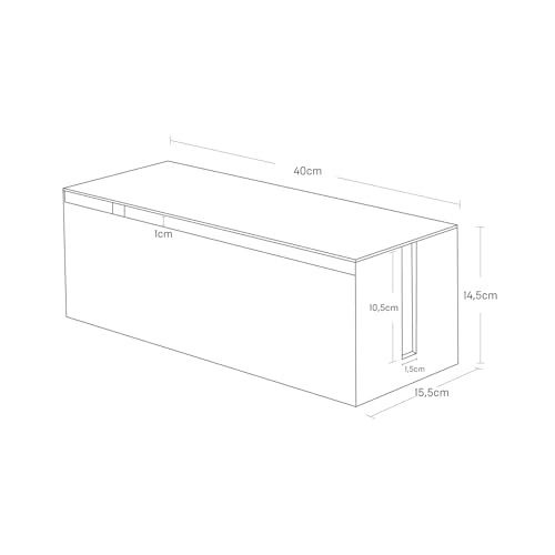 Boîte range-câbles Yamazaki 2707 blanche en résine PC-ABS de 40 cm - 6