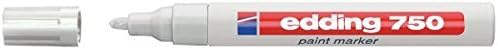 edding 750 Paint Marker - White - 1 Pen - Round Tip 2-4 mm - Paint Marker for Marking and Labelling Metal, Glass, Rocks or Plastic - Heat-Resistant, Permanent, Smudge-Proof and Waterproof