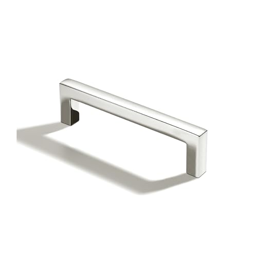 khtumeware 10 Pack 5 inch(128mm) Hole Center Polished Nickel Cabinet Pulls Solid Heavy-Duty Square Cabinet Handles Drawer Pulls Kitchen Cabinet Hardware Kitchen Handle