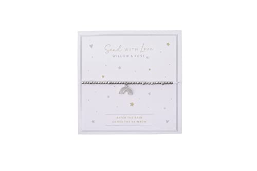 Pulsera de arco iris con cuentas |'After The Rain Comes The Rainbow' | Plata | Tarjeta de regalo | Colección Enviar con amor por CGB Giftware | Número de artículo GB06343 Cover