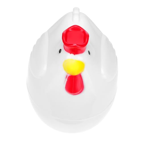 Baluue Vaporera para Huevos al Vapor Microondas Diseño de Pollito Mini Tamaño Plástico Blanco Cocedor de Huevos Práctico para Cocina Diaria