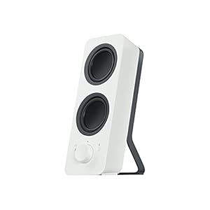 Logitech Z207 Kabelloser PC-Lautsprecher, Bluetooth, Stereo Sound, 10 Watt Spitzenleistung, 3,5 mm Eingang, Kopfhörerbuchse, Easy-Switch Feature, EU Stecker, PC/TV/Tablet/Handy – Weiß