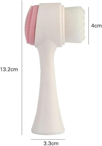 Genérico Escova Facial 2 em 1 com Esponja de Massagem para Skin Care Cuidado Facial Completo (Rosa)