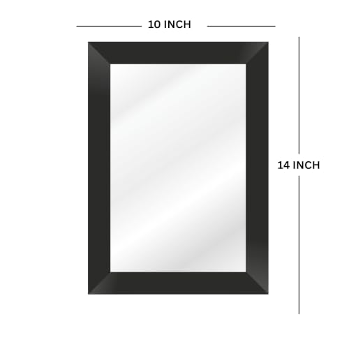 Image of Creative Arts n Frames Wall Decor Hand Crafted Wooden HD Wall Mirror Panel for Living Room Bedroom Lobby Modern Wall Decor Home Decor Items (Classic Black 10X14 inch Framed HD Mirror)