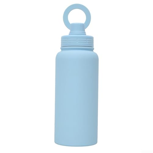 Advokingtap Botella de agua de acero inoxidable con soporte magnético para teléfono, termo aislado de doble pared para bebidas calientes/frías, gimnasio, deportes, uso al aire libre (azul)