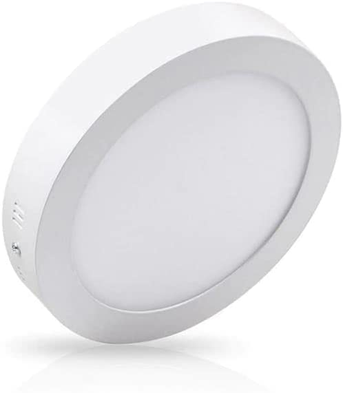 CABLEPELADO Pack 5 Plafones LED 18W redondo | Instalación en superficie | Marco blanco aluminio | Medida 220 mm de diámetro x 40 mm altura | Luz Neutra 4200K | 1600 Lumens | Clase A - 5 unidades