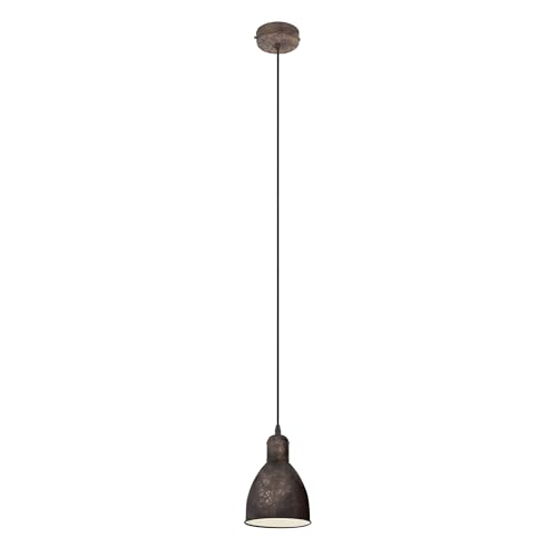 Lámpara colgante industrial Eglo Priddy 1 de acero premium con acabado cobre antiguo
