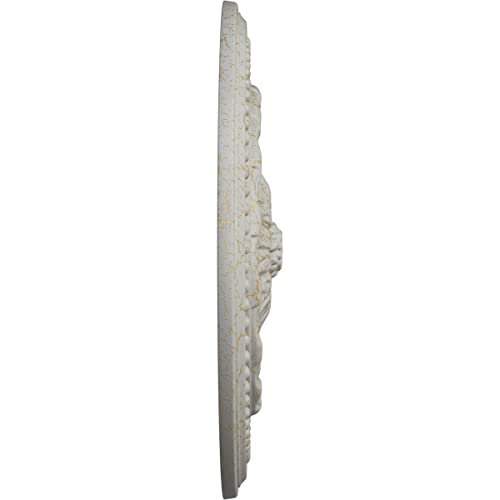 Image of Ekena Millwork CM15CHPCC 15 3 /4 inchOD x 1 7 /8 inchP Chester Ceiling Medallion, Pot of Cream Crackle