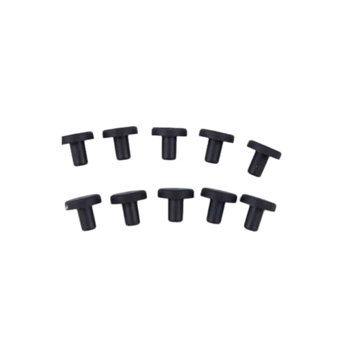 Rubber,Rubber Plug, Solid Rubber Hole Caps 3.5-12mm High Temperature Resistance T Type Silicone Seal Hole Plugs Dust-Proof Gasket (Color : Noir, Size : 8mm 10pcs) (Color : Noir, Size : 5mm 10pcs)