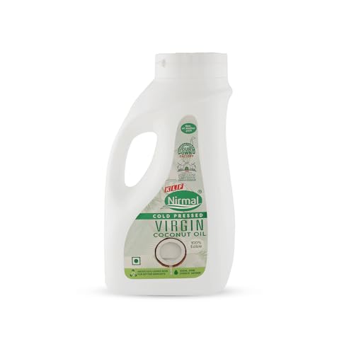 Image of KLF Nirmal Cold Pressed Virgin Coconut Oil | 1L | All Weather Pack | Natural & Edible | Great for Cooking & Personal Care