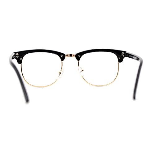 Sa106 Iconic Brownline Half Rim Blue Light Blocking Computer Glasses Black Gold thumb #3