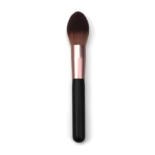 1 Pièce Pinceau Blush, Manche en Bois Pinceau Maquillage Professionnelle Face Brush Check Color Brush for Blush Manche en bois noir Synthetic Brins