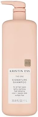 Kristin Ess Hair One Signature Shampoo with Avocado Oil + Castor Oil for Women - Lightly Clarifying Daily Sulfate Free Hydrating Shampoo, Color Safe, Vegan, 33.8 fl oz