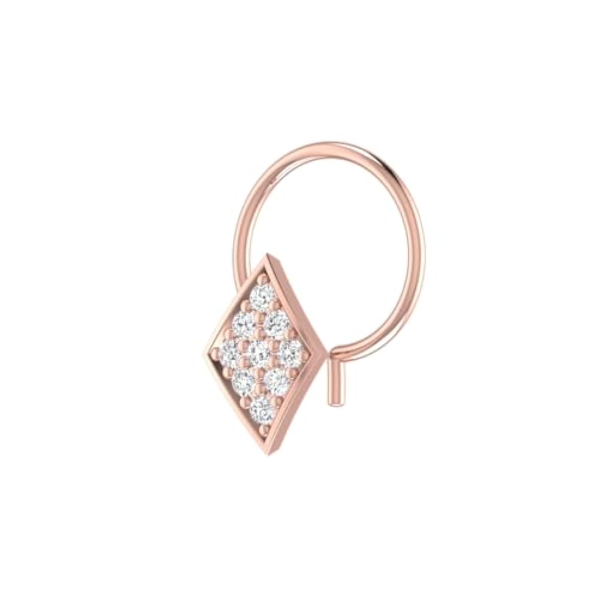 Women's 14Kt Rose Gold Stud Nosering, Classic