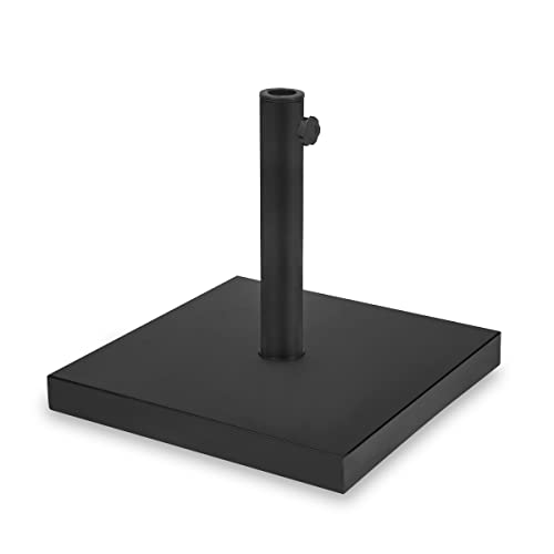 VONROC Pied de Parasol Noir - Carré 45x45cm 26 kg - Pied Parasol De Jardin Extérieur en Métal Remplissage en Béton - Pied Solide Anti-Rayures, Écailles & Décollements avec Bouton Rotatif