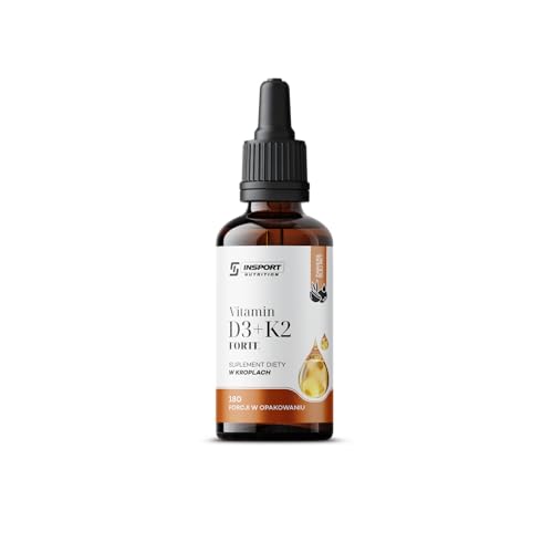 Vitamine D3+K2 Forte - Naturelle - Gouttes 30 ml - Soutient les os et les dents - INSPORT Nutrition