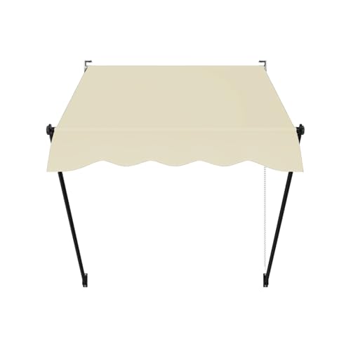 STEELAID Manual Retractable Door Cover| 42” Screw-in Outdoor Awning| Adjustable Pergola Sun Shade w/UV Protection| 100% Polyester Waterproof Outdoor Canopy for Windows & Doors.
