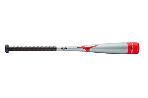 Mizuno PWR ALLOY -10 USA Youth Baseball Bat | 2 5/8 inch Barrel | 1 Piece Aluminum | Aerospace Grade Alloy | Multiband Barrel | Cushioned Grip2