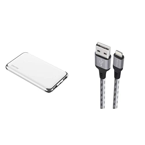 Carregador Portátil Universal Branco + Cabo iPhone, iPad, iPod Lightning conect