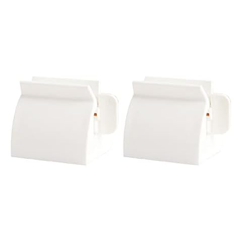 2 Pieces Rolling Tube Toothpaste Squeezer, Toothpaste Seat Holder Rotate Toothpaste Dispenser for Bathroom(White) Cover