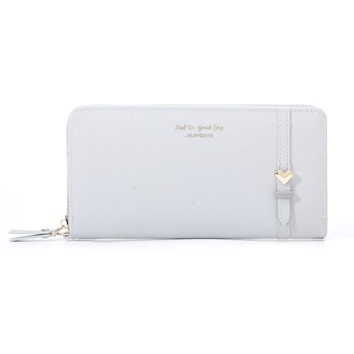 JIUFENG Women Long RFID Blocking Wallet Large Capacity Zipper Wristlet Purse Card Holder Cellphone Bag Fashion Clutches2