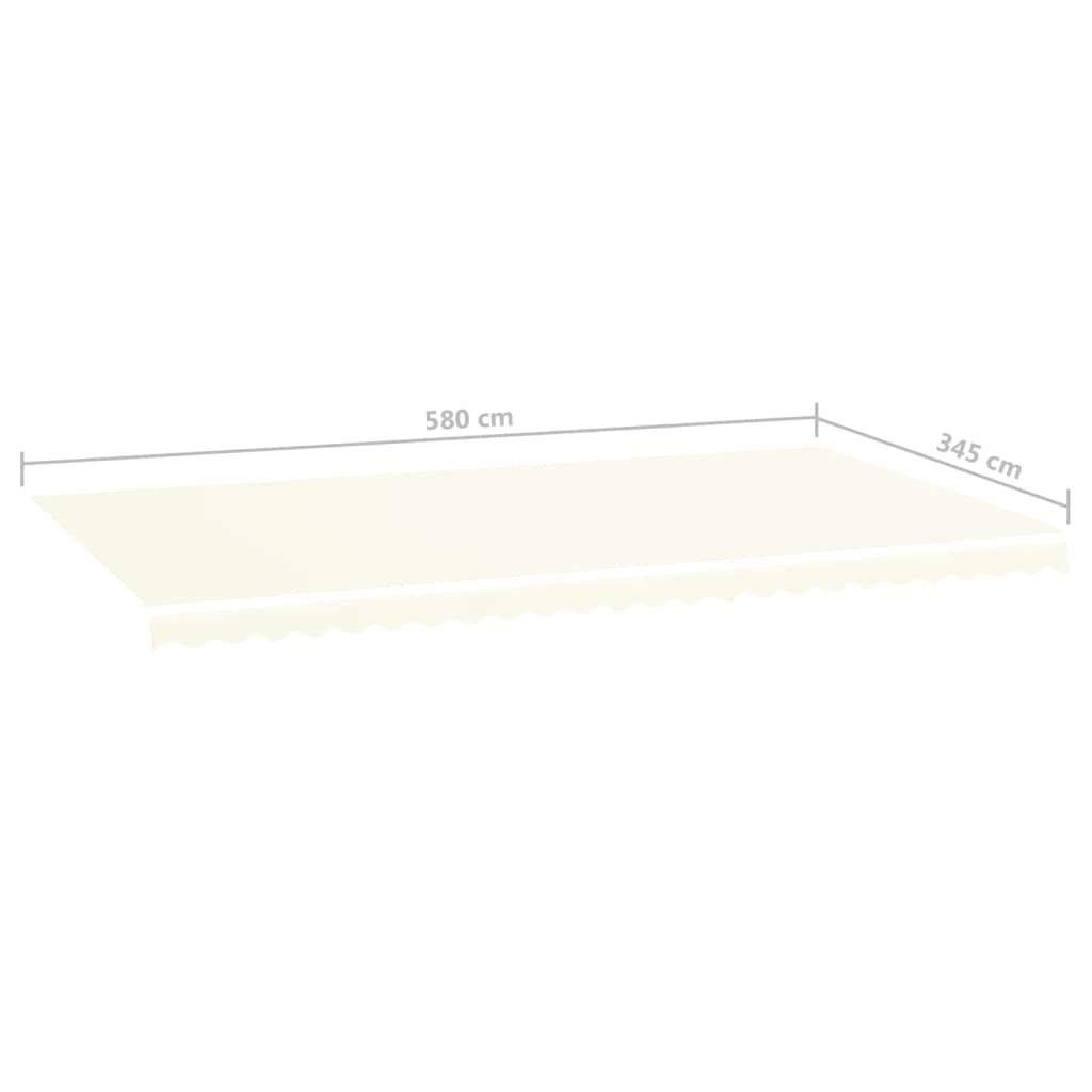 vidaXL Tissu de Remplacement pour Auvent Toile d'Auvent Tissu de Rechange pour Store Banne de Jardin Patio Terrasse Extérieur Crème 6x3,5 m