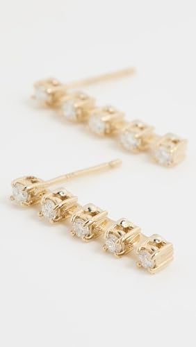 Zoe Chicco Women's 14k Gold Prong Dash Tennis 5 Drop Diamond Earrings4